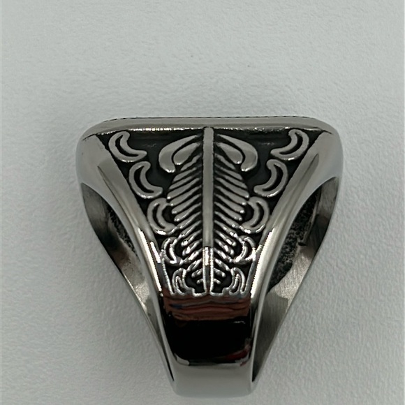 2143- Black Handmade Natural Stone Men's Ring Size 12.5 NWT - Picture 8 of 9